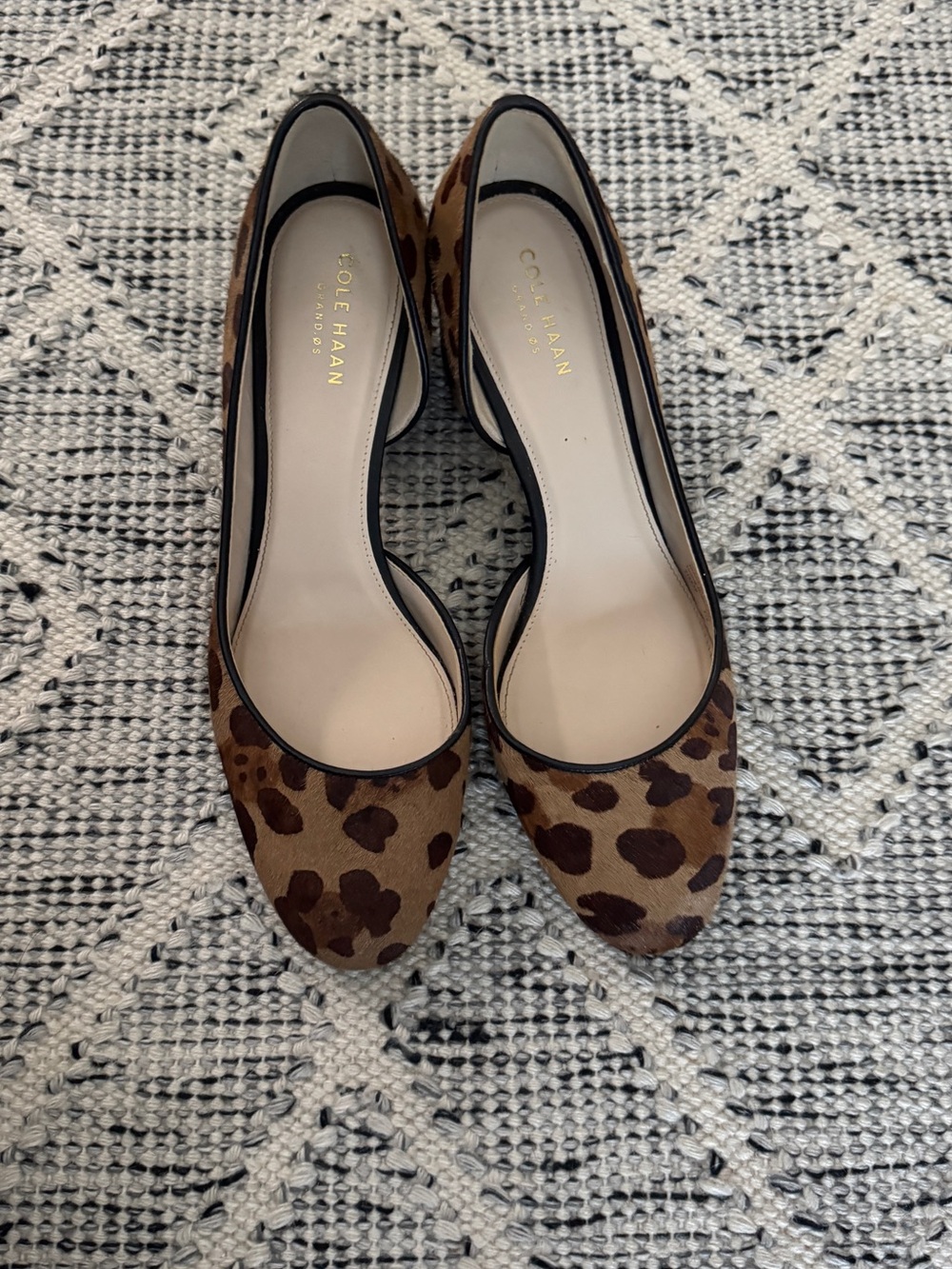 Cole Haan Leopard-Print Ballet Flats in Brown and Dark Brown